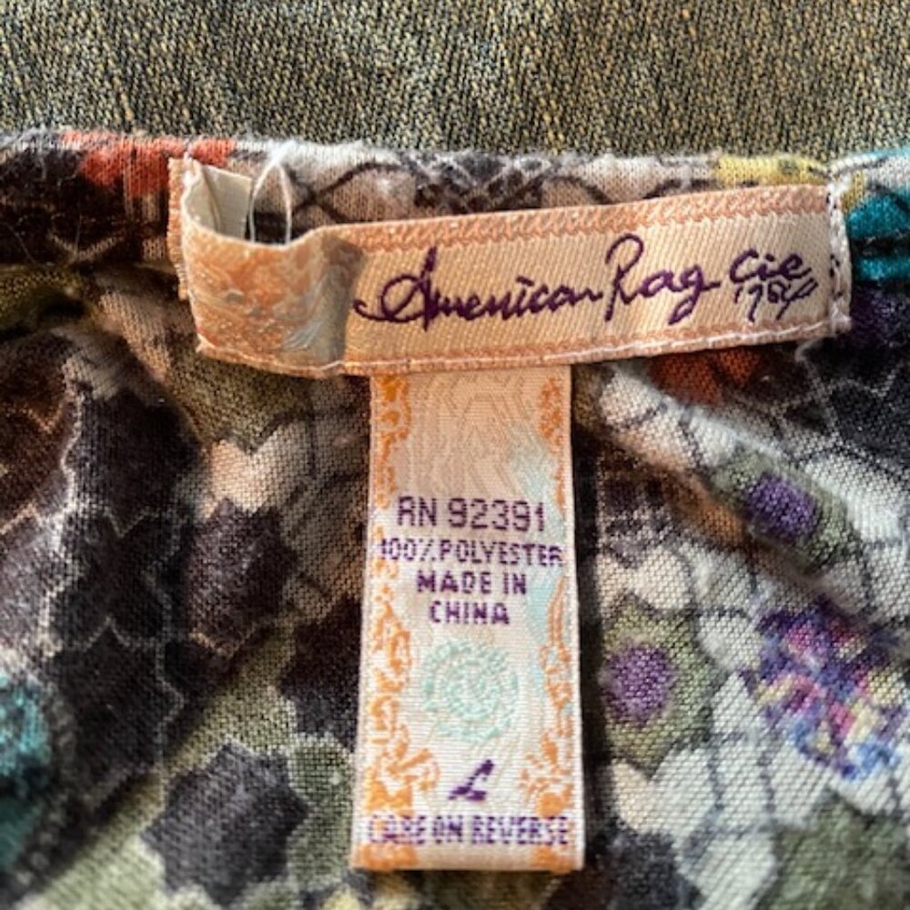 American Rag Racer Back Drawstring Shirt Women's Size L - Picture 7 of 7